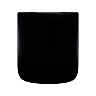 Fanmitrk Soft Close Black Square Toilet Seat with Top Fix Quick Release Hinges