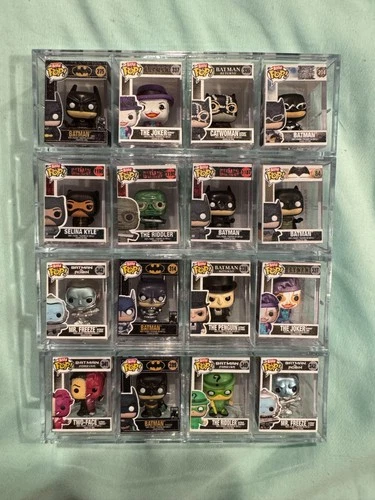 Batman Funko Bitty Pop COMPLETE set of 16 with hyper rare chase DC Comics