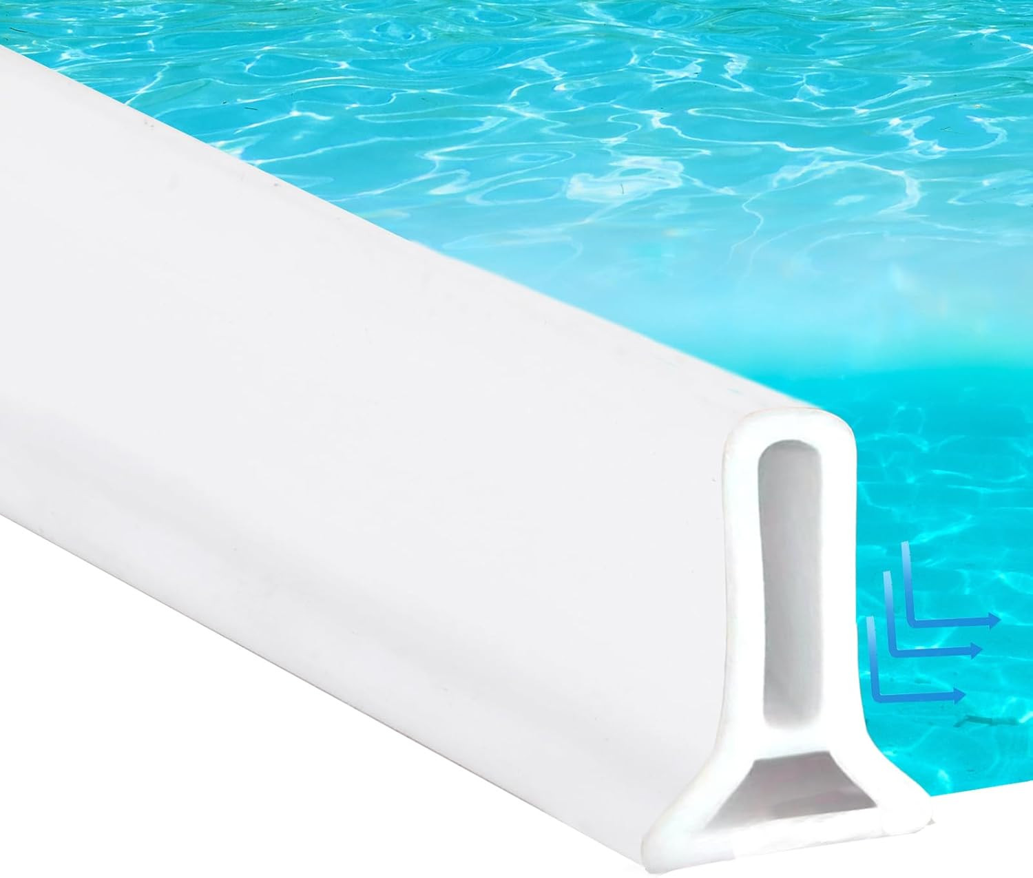 6.6 FT Collapsible White Silicone Shower Threshold Water Dam for Bathrooms  