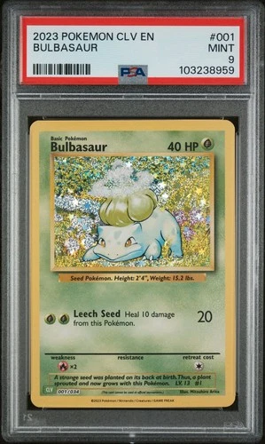 Bulbasaur 001/034 CLV Pokemon Trading Card Game Classic Collection PSA 9