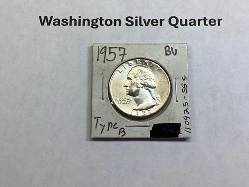 1957 Washington Silver Quarter in BU Condition Semi Key Date 110925 55c