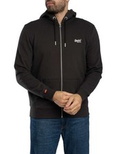 Superdry Men's Essential Logo Zip Hoodie, Black