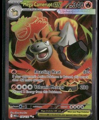 Mega Camerupt ex 156/132 Ultra Rare Mega Evolution Pokemon Holo Near Mint