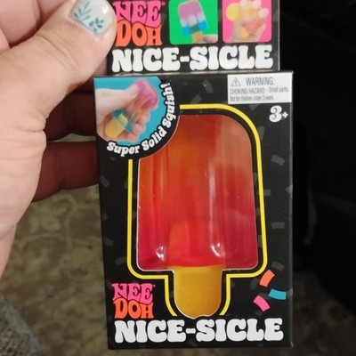 Nee Doh Nice-Sicle Super Solid Squish Tactile Squeeze Toy, Red/Yellow 3+