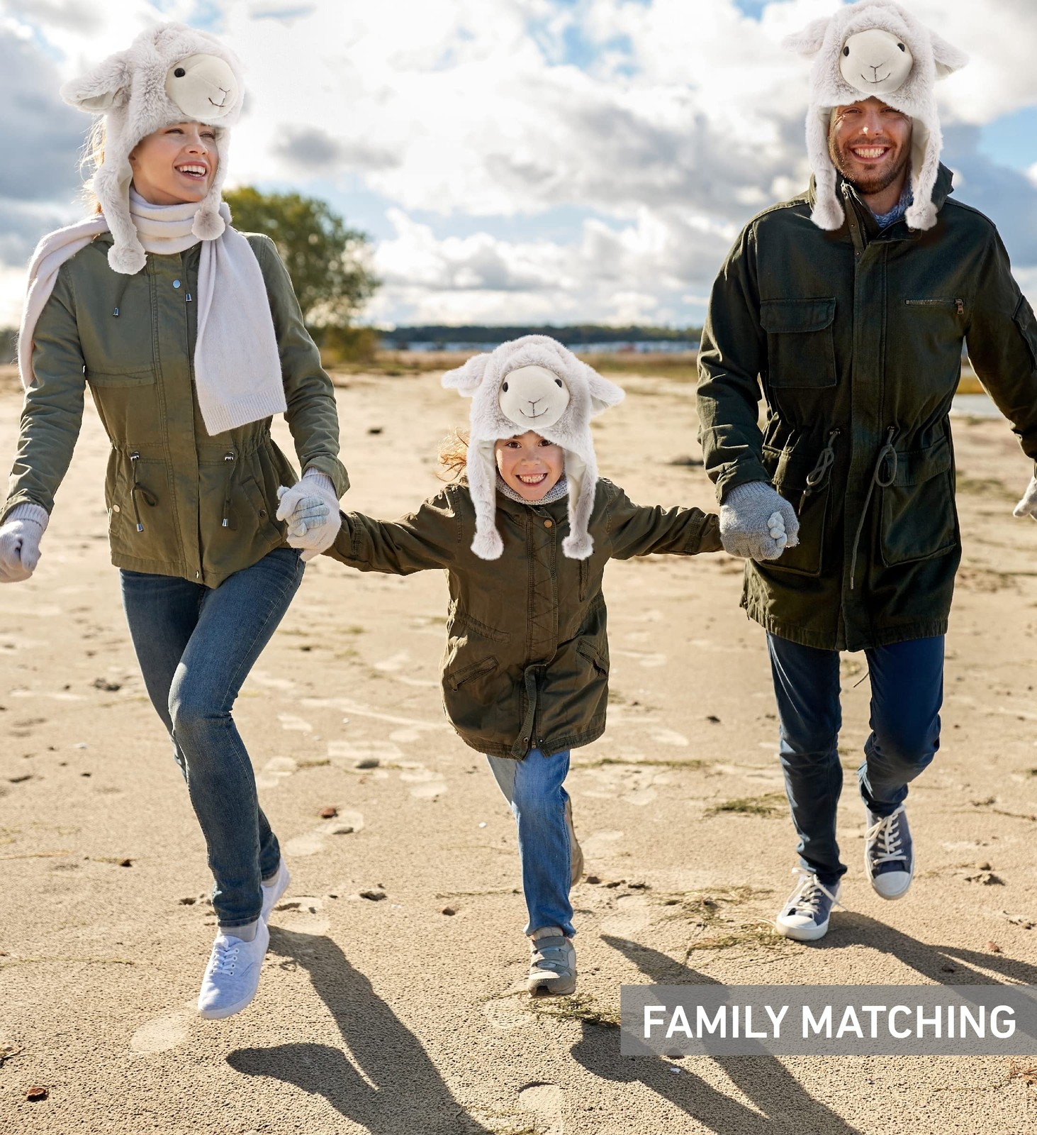 DolliBu Plush Animal Earflap Hat Beanie for Kids, Teens & Adults - One Size