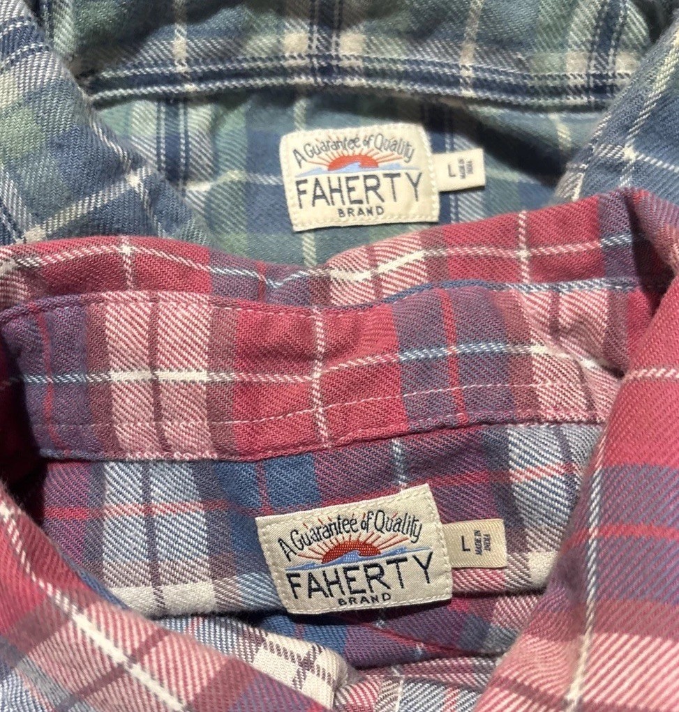 Faherty Super Brushed Flannel Button Up Shirt Men… - image 8