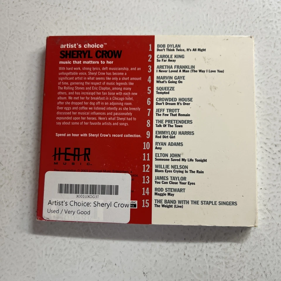 ARTIST'S CHOICE Sheryl Crow - Music That Matters To Her | 2003 Hear Music CD - Image 2 of 4