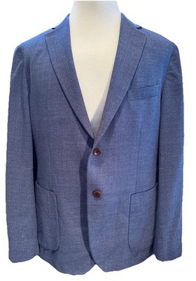 Charles Tyrwhitt Blue Reda Wool Sport Coat Blazer Size 44R Slim           P19529