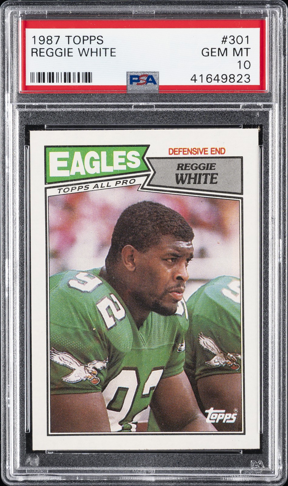 1987 TOPPS #301 REGGIE WHITE PSA 10