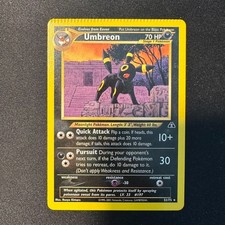 Umbreon 32/75 Neo Discovery Non Holo Factory Crimp Error Carta Pokemon Vintage NM
