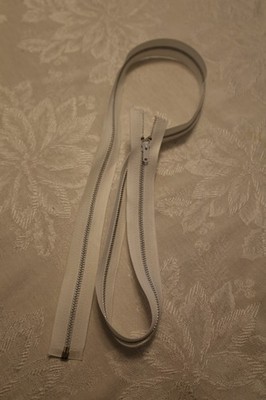 35-36 INCH ZIPPER WITH SILVER TEETH AND WHITE PULL TAB - NEW
