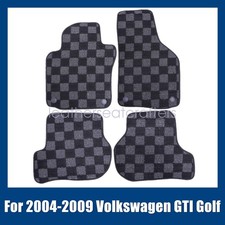 Front Rear Checkered Flag Carpet Floor Mats For 2004-2009 Volkswagen Gti Golf Front Rear Checkered Flag Carpet Floor Mats For 2004-2009 Volkswagen Gti Golf