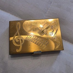 Vintage Gold Tone Elgin Wind Up Musical Powder/mirror Compact 1930s
