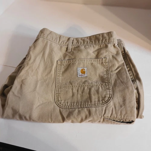 Men’s Carhartt RN 14806 Relaxed Fit 50x30 Cargo Pants Workwear Khaki Tan - Picture 1 of 4