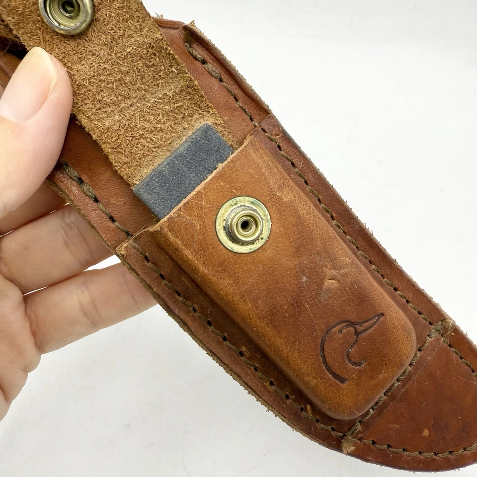 Cuchillo de caza Schrade Ducks Unlimited EE. UU. 165 DU con funda y afilado (RARO) Foto 3 de 4