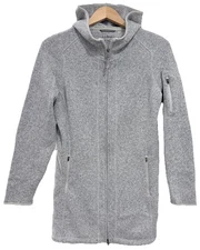 L.L.Bean Women’s Sweater Fleece Coat Long Jacket Hoodie Zip Gray Size Medium