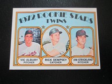 RICK DEMPSEY VIC ALBURY 1972 TOPPS HIGH SERIES ROOKIE BASEBALL CARD #778 EXMT. rookie card picture