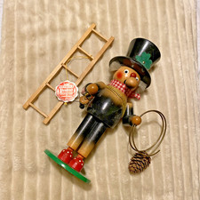 VINTAGE Original Steinbach Volkskunst Wooden Chimney Sweep 9.5" West Germany