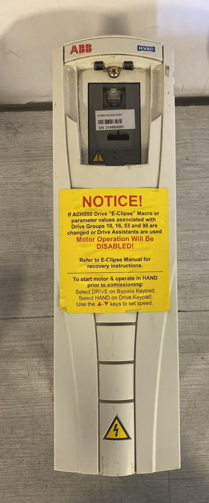 ABB ACH550-VCR-023A-4+F267 15 HP 380-480V HVAC Variable Frequency Drive
