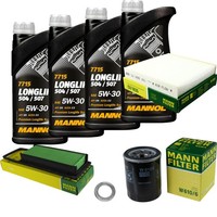 Mann Inspektionspaket 4L Mannol Longlife 5W-30 FüR Honda Jazz II 1.3 Idsi