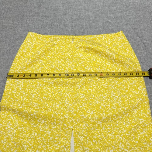 Tahari Arthur S Levine 16 Skirt Suit Set Yellow White Beaded Cotton Collarless - Picture 18 of 24