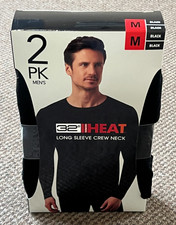 32 Degrees Heat Men's 2-Pack Long Sleeve Crew Neck Tee , Size Med Chest 38-40