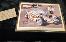 BIG DADDY ED ROTH FRAMED & AUTOGRAPHED BEATNIK BANDIT SHOW CAR SIGNED 99' RARE