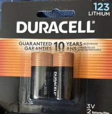 NEW Duracell 123 Lithium Battery 2 Pack Exp 3/35