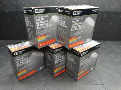 Commercial Electric 6in Ultra Slim Dimmable LED Color Changing Kit (Lot of 5)