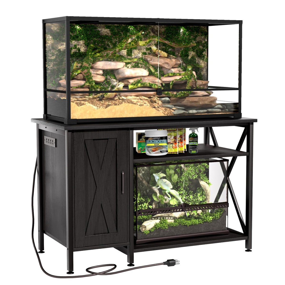 Herture 40-120 Gallon Reptile Tank Stand with Power Outlet