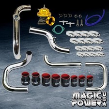 Chrome Intercooler Piping Gold Rs Bov Black Couplers Kit For 1996-2000 Civic