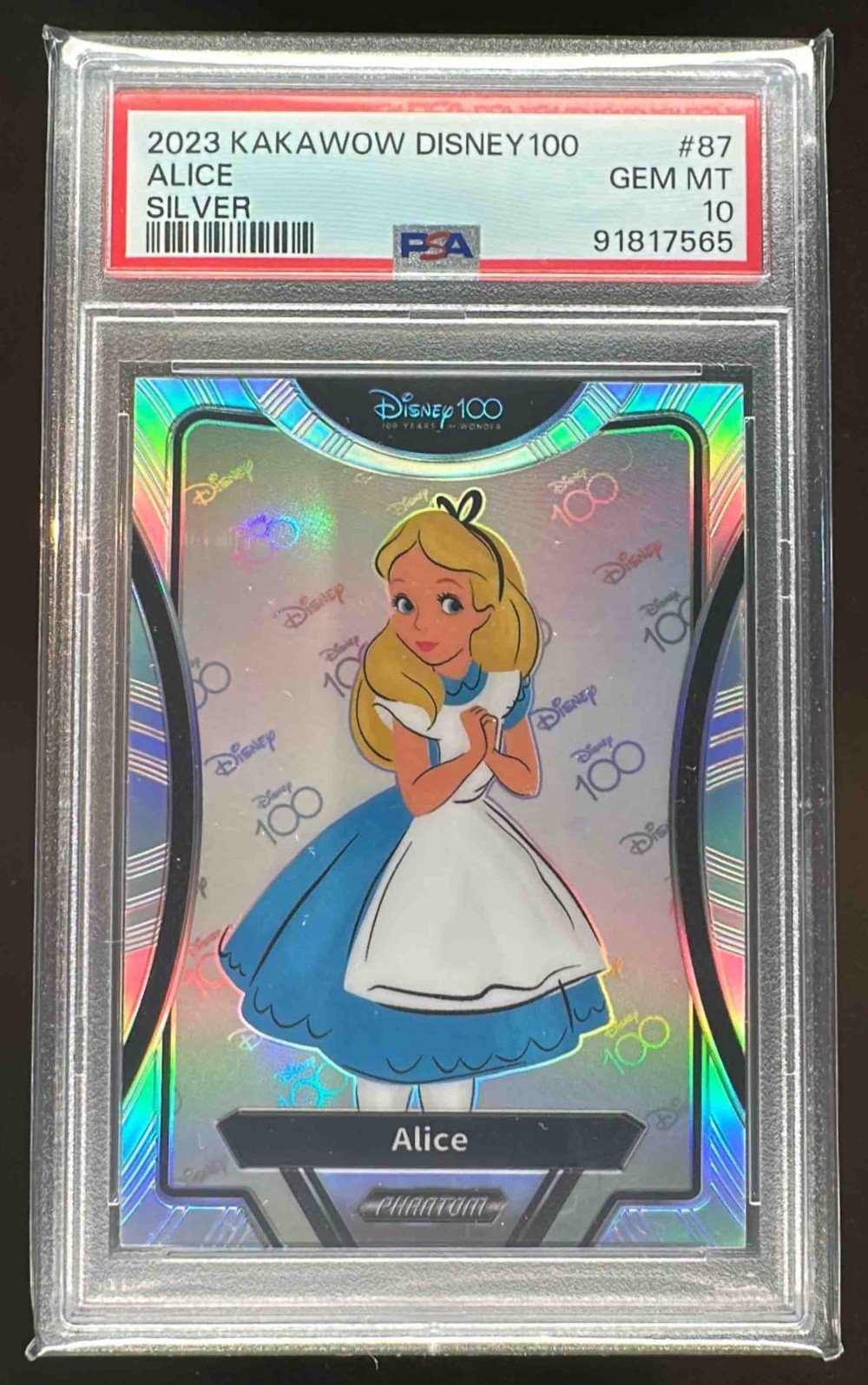 2023 Kakawow Phantom Disney 100 Alice Silver Holo #PD-I-87 PSA 10