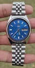 Vintage Seiko 5 Automatic 7009 Blue Dial Day-Date Men's wristwatch