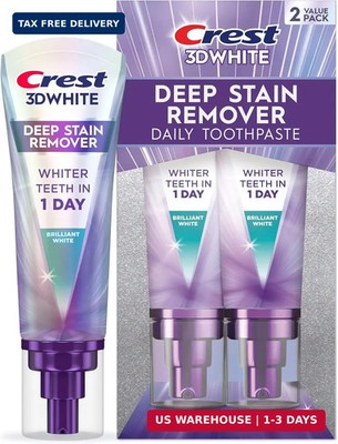 Crest 3D White Deep Stain Remover Toothpaste, Teeth whitening for Adults, 3.1oz,