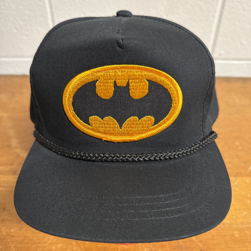 Vintage DC Batman Hat Logo Cap Black Yellow Snapback NEW WITH TAGS!! - Picture 1 of 20