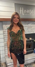 Multicolor Sequin Bodycon Dress Sleeveless Sweetheart Short Regular Size Party