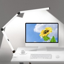 LED Desk Lamp with Clamp, Dual Light Table Lamp with Adjustable Swing Arm, Ey...