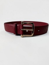 NWT Gucci "Micro Guccissima" Leather Belt Size 80/32 Width 1.5" Red Authentic
