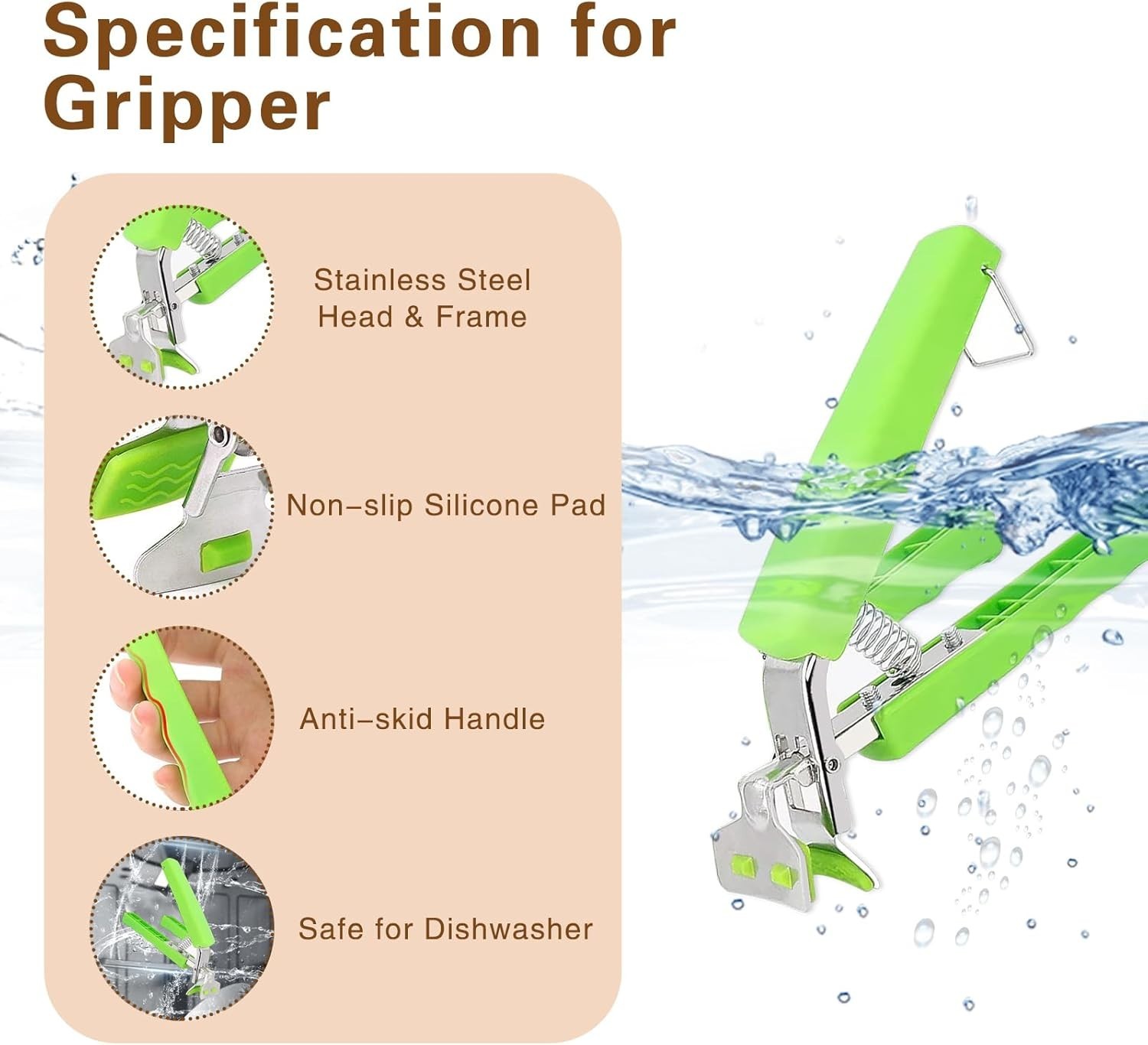 2-Pack Hot Plate Gripper Clips for Safe & Easy Handling of Hot Dishes