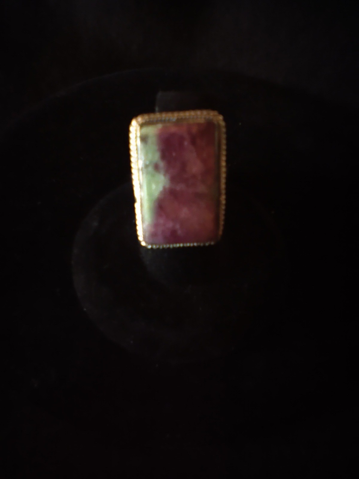 Sterling Silver Ruby Zoisite Ring Size 7.75 Large… - image 4