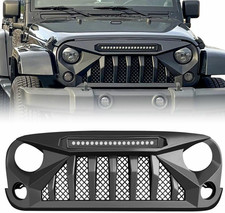 Front Grille with Offroad Lights Compatible with 2007-2018 Jeep Wrangler Rubicon