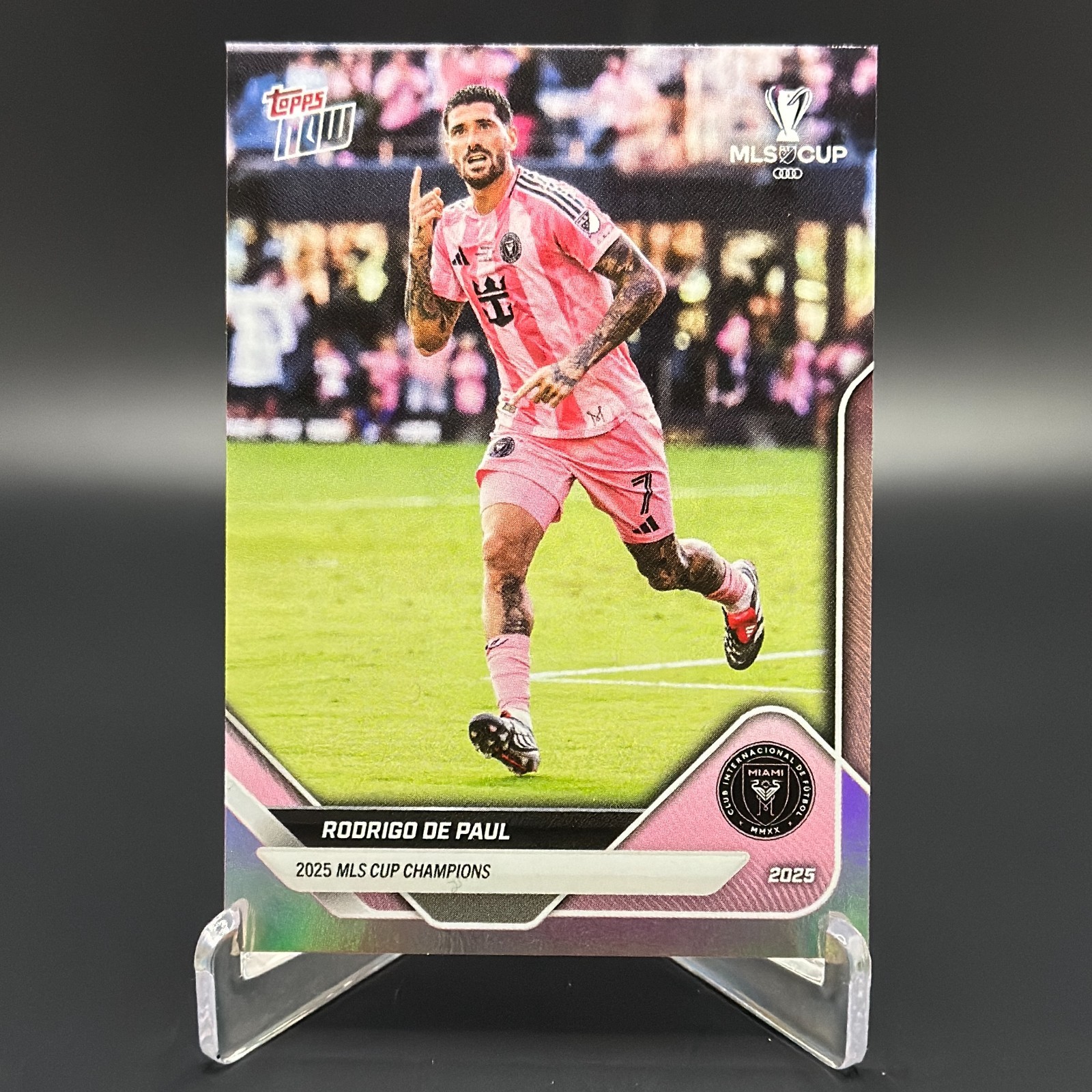 2025 MLS Cup Inter Miami CF MLS Topps NOW MLSC-4 Rodrigo De Paul Pink Foil SP