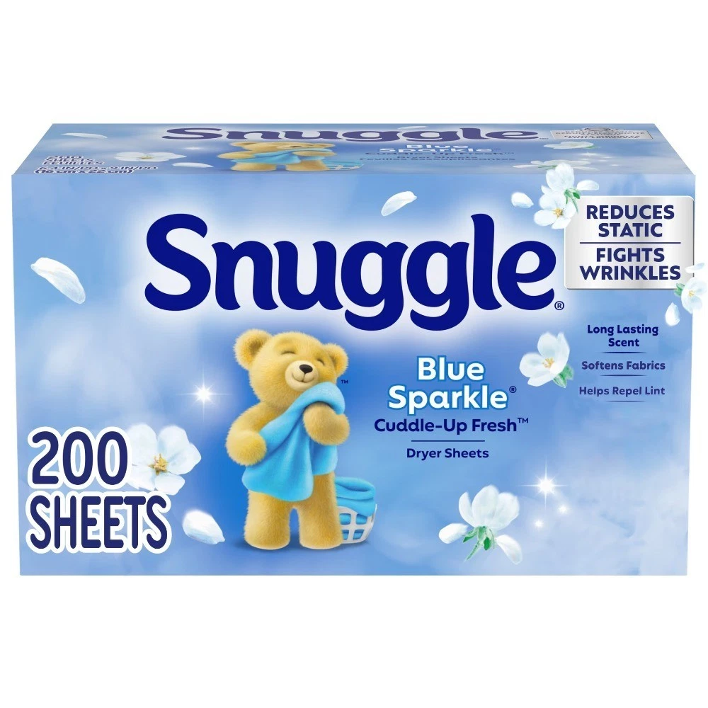 Fresh Dryer Sheets Blue Sparkle Cuddle Up 200 Count