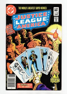 Justice League America #203 1982 Newsstand 1st New Royal Flush Gang Perez