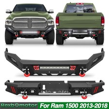 Steel Black Front Or Rear Bumper For 2013-2018 Ram 1500 Wled Lights D-rings