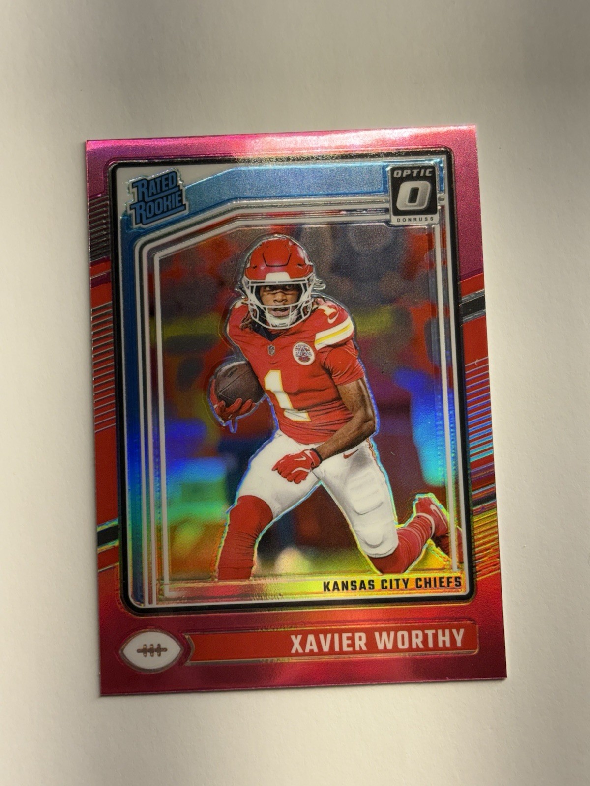 2024 Panini Donruss Optic - Rated Rookie Xavier Worthy #300 Pink Prizm (RC)