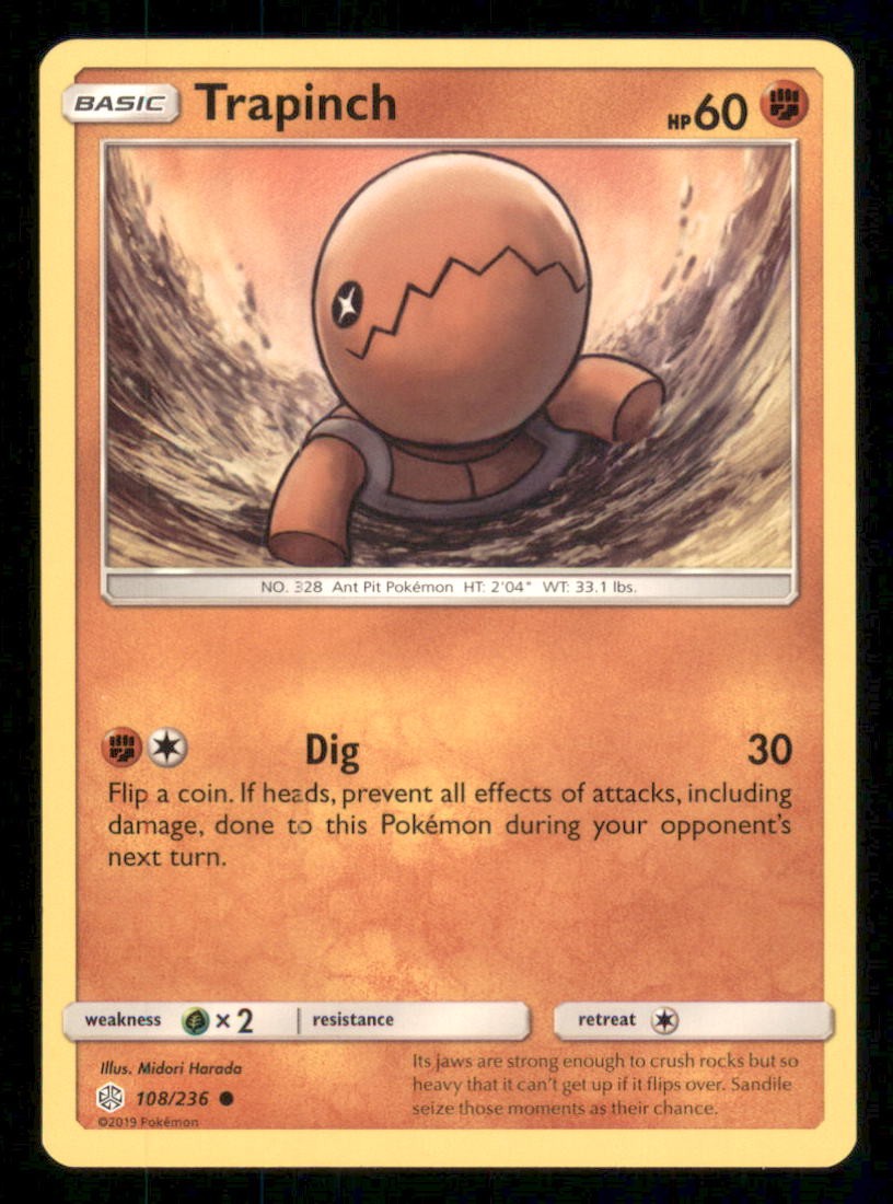 Trapinch 108/236 Common Cosmic Eclipse Pokemon Lightly Played
