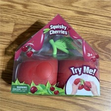 Viral Squishy Cherries Tactile Squeeze Toy, Red Green Cherries Hard to find