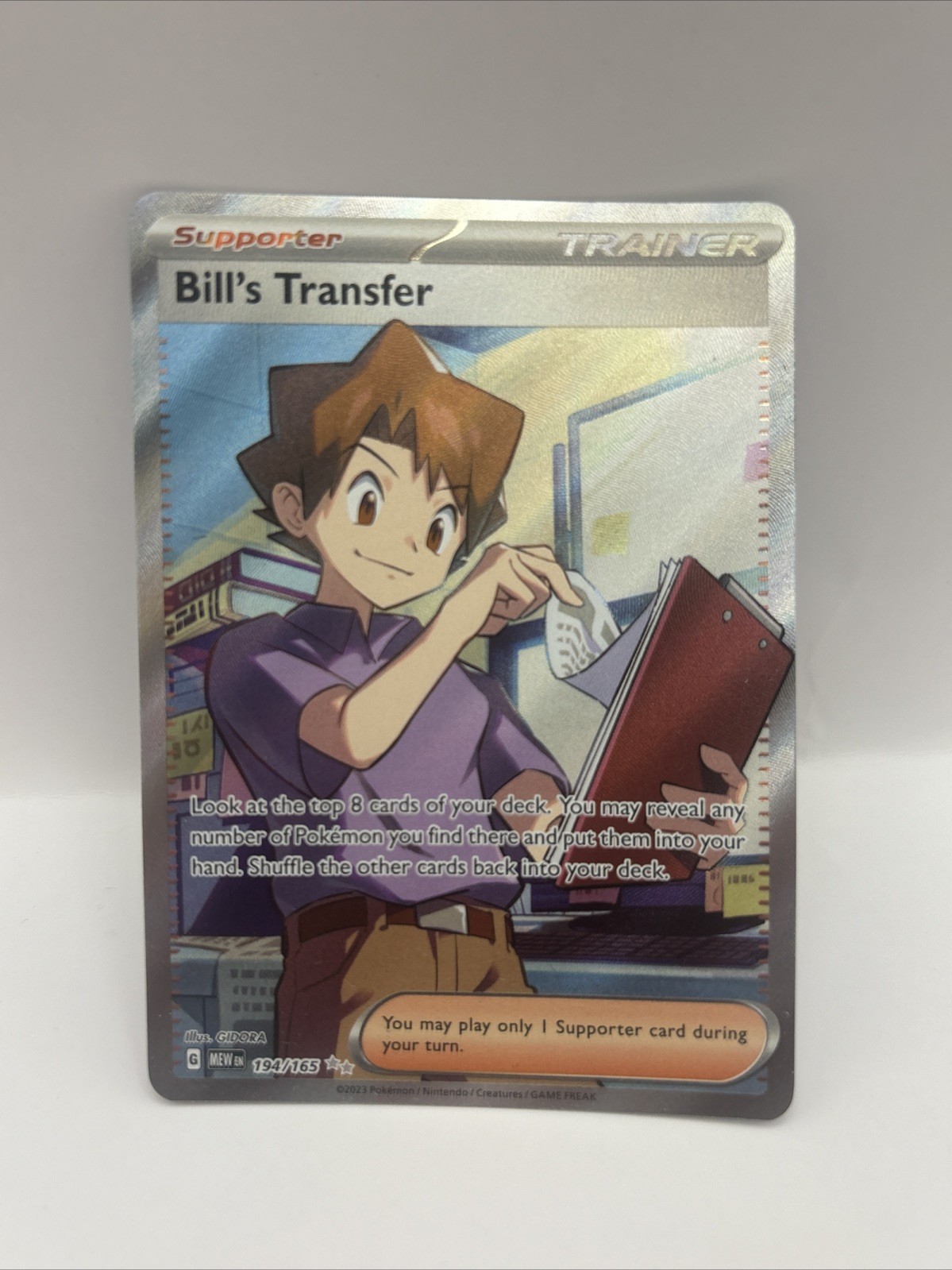 Bill's Transfer Full Art NM 194/165 Scarlet & Violet 151 Pokemon Card