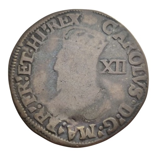 1636-38 England Great Britain Hammered Silver Shilling Charles I S2796 mm Tun 6Q